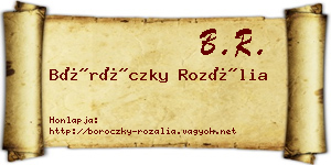 Böröczky Rozália névjegykártya