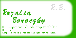 rozalia boroczky business card